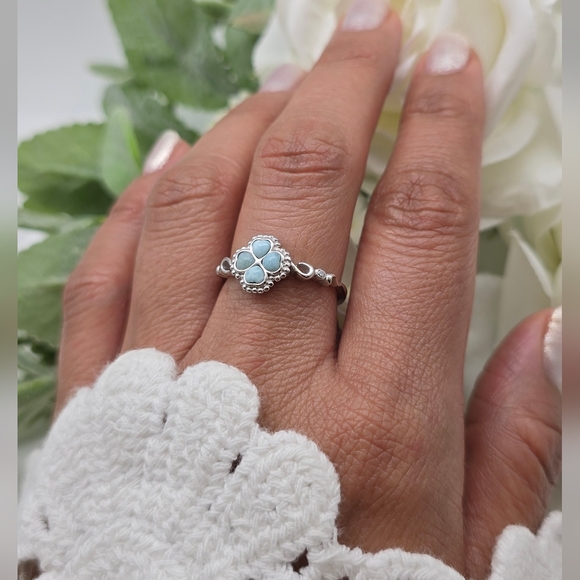 ♥️ 💕WISHING CLOVER STERLING SILVER RING - Picture 3 of 10